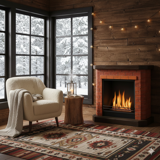 Camino a Bioetanolo da Pavimento 66x65x28 cm Vannini Bricchetto