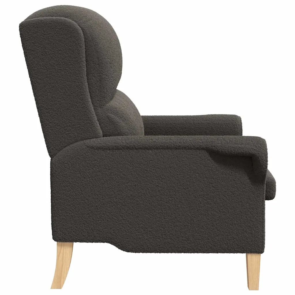 Poltrona | Sedia Relax Grigio scuro Tessuto Sherpa morbido