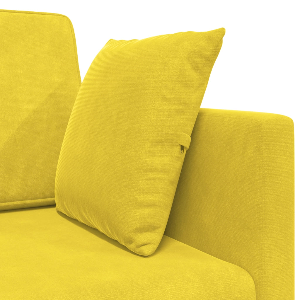 Divano Letto 2-in-1 Giallo 213x144x60 cm in Velluto