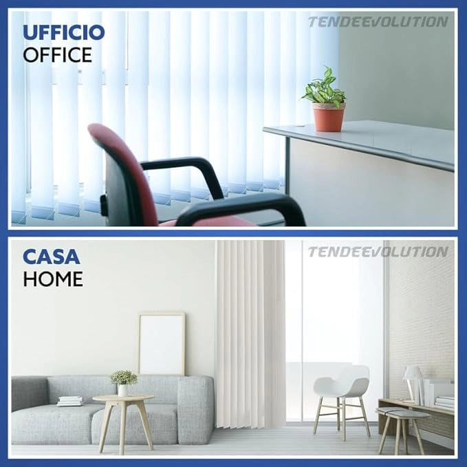 Tenda Verticale Shantung 127mm - Colore Blu 62, Attacco Soffitto - Larghezza 2m x Altezza 3m - Apertura Destra - Per Casa E Ufficio