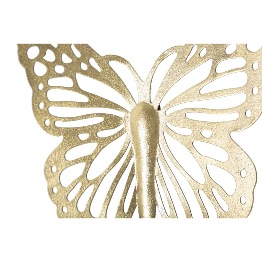 Decorazione in Metallo 3D Farfalla 16, Oro, Metallo, 35x2x29 cm