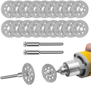 Set di lentiche abrasive 20 pezzi - Lentiche 125 mm - Per utensili di rotazione - Taglio del legno/plastica/metallo - Inclusi 4 pezzi di punta 3 mm - Adatto per pietra/piastrelle
