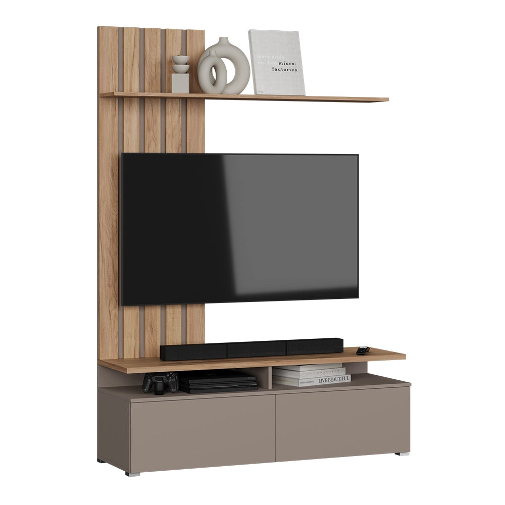Vicco Parete attrezzata Rovere Goldkraft/Grigio