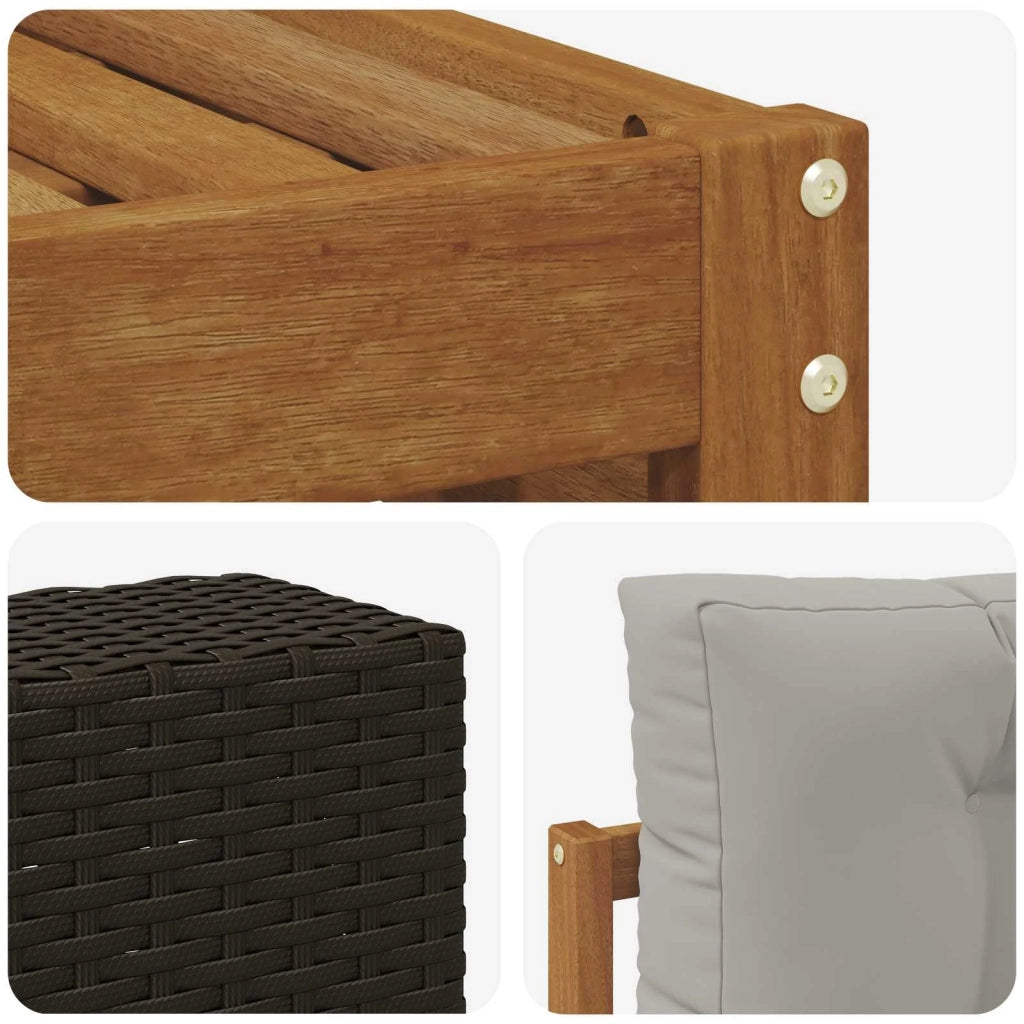 Set di divani da esterno 7 pz Naturale e Grigio Chiaro 3383604