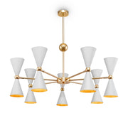 Lampada pendente Modern in Metallo Vesper Bianco con Oro