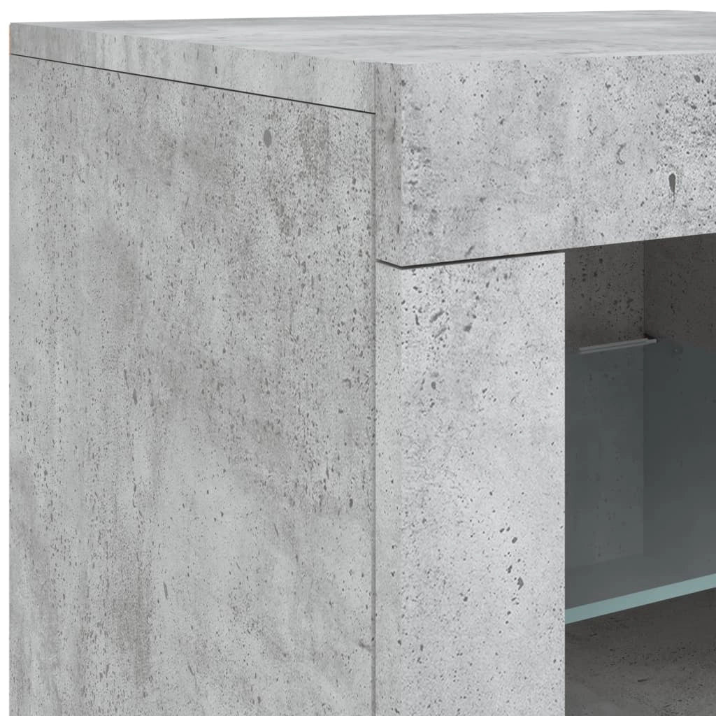 Buffet credenza cassettiera armadio mobile contenitore organizer per cucina soggiorno salotto con luci LED 181,5 x 37 x 67 cm grigio 02_0029988