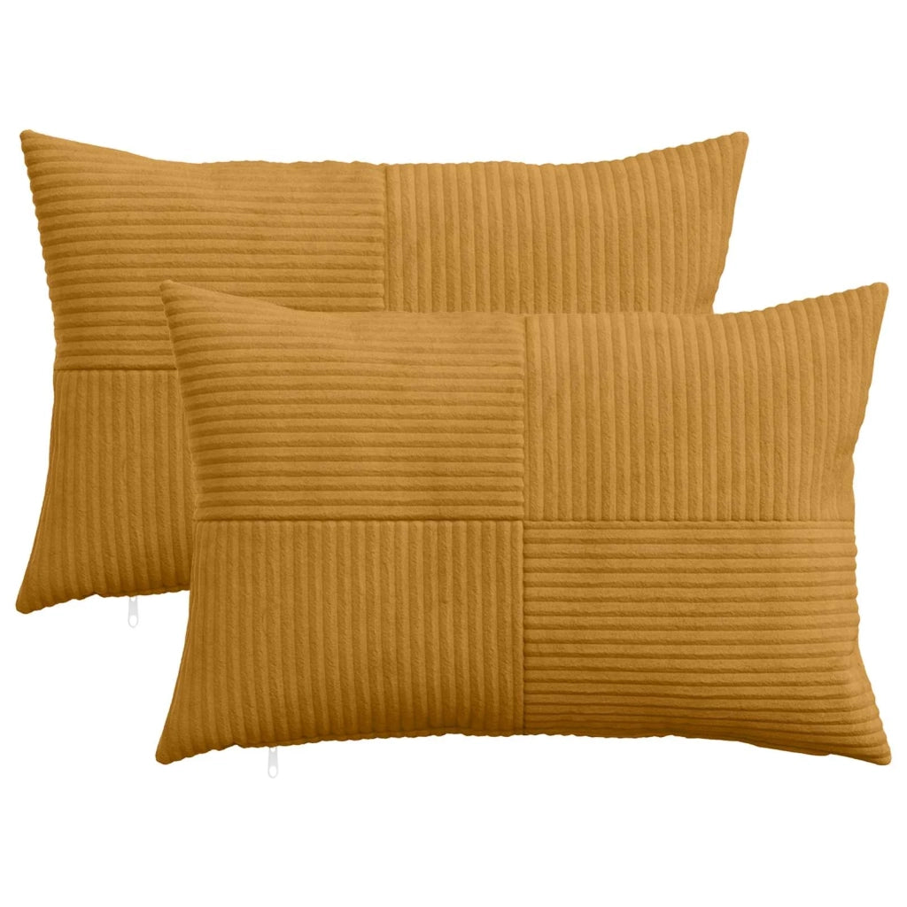 Federa 2 pcs ALMELO Giallo 30 x 50 cm corduroy 913971