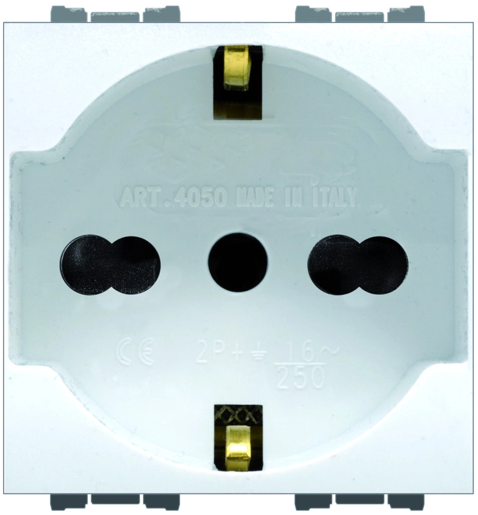 Feb Elettrica PRESA DI SICUREZZA UNEL BIPASSO 2P+T  10-16A Col. Bianco 10.00 pz