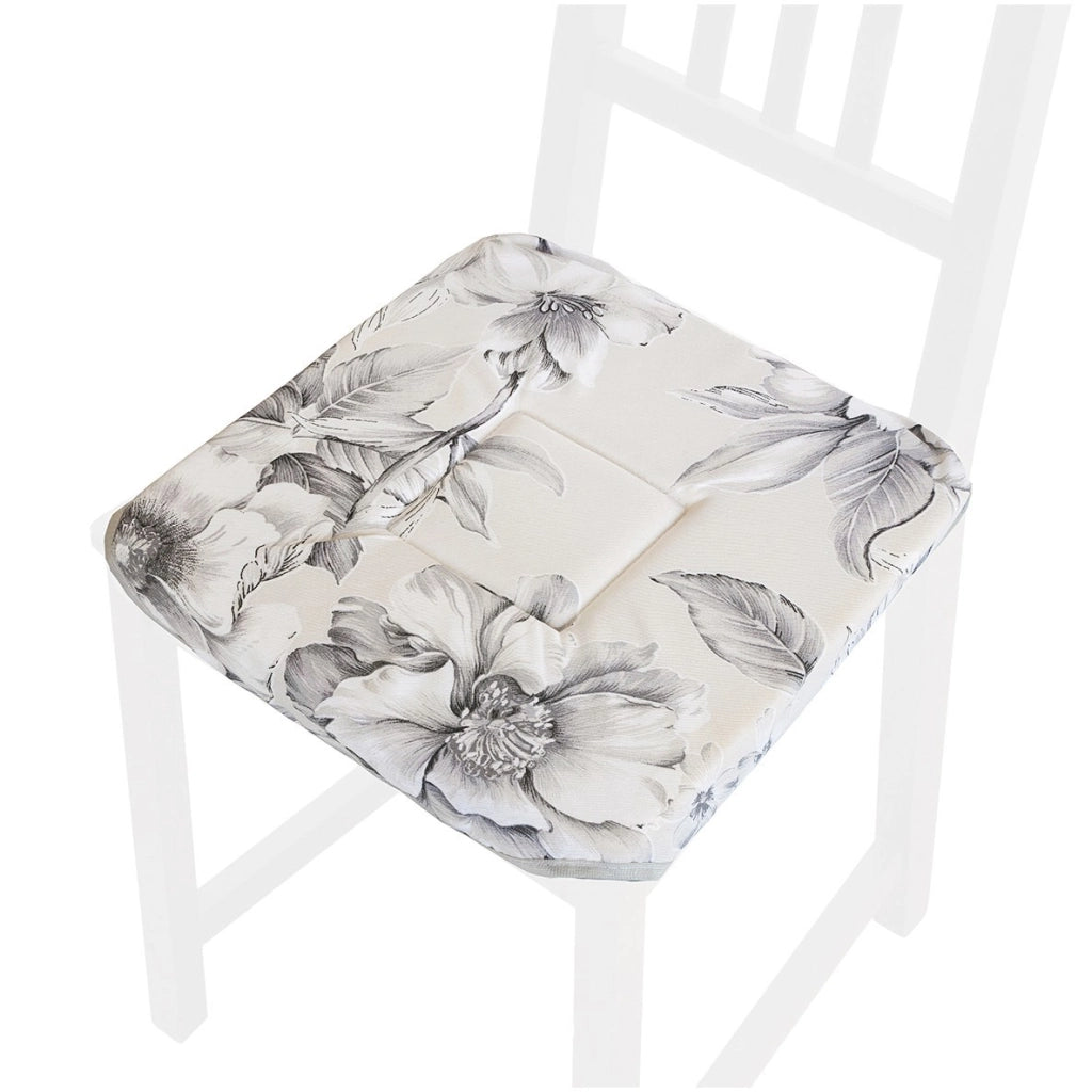Set 6 Cuscini Sedia Cotone Con Alette Lavabili Morbidi Universali Coprisedia Shabby Chic