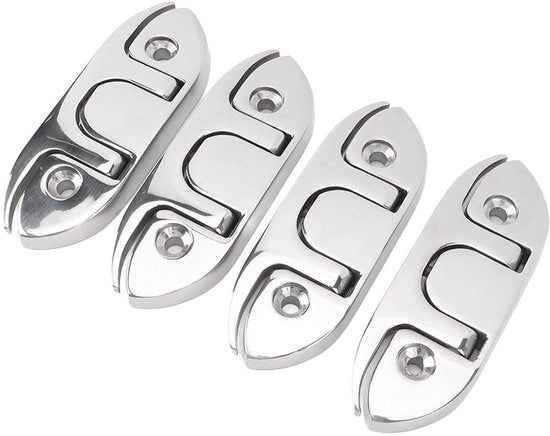 Cleat di ormeggio 4,7 pollici - 4 pezzi - Acciaio inossidabile - Disegno pieghevole - Risparmio di spazio - Eccellente resistenza all'usura - Cleat per barche