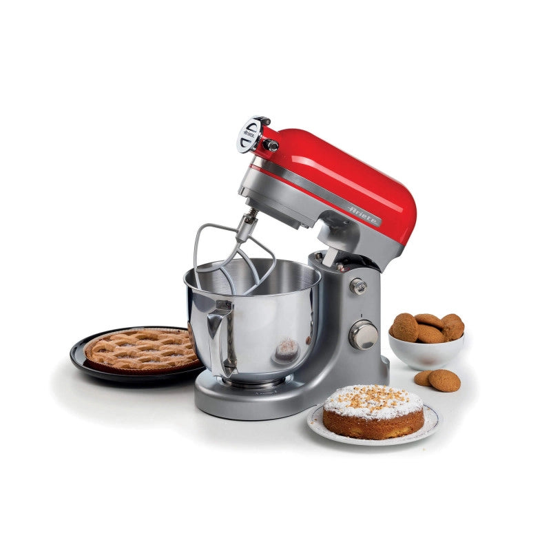 Impastatrice Planetaria Moderna - 1600W - 5,5L - 11 Velocità - 3 Accessori - Rosso