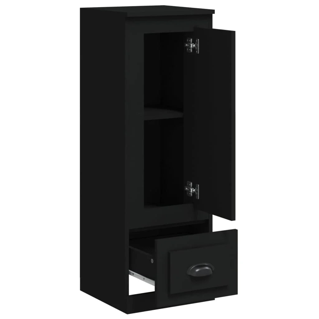 Buffet credenza cassettiera mobiletto mobile contenitore organizer per cucina soggiorno salotto alto 36 x 35,5 x 103,5 cm legno ingegnerizzato nero 02_0034911