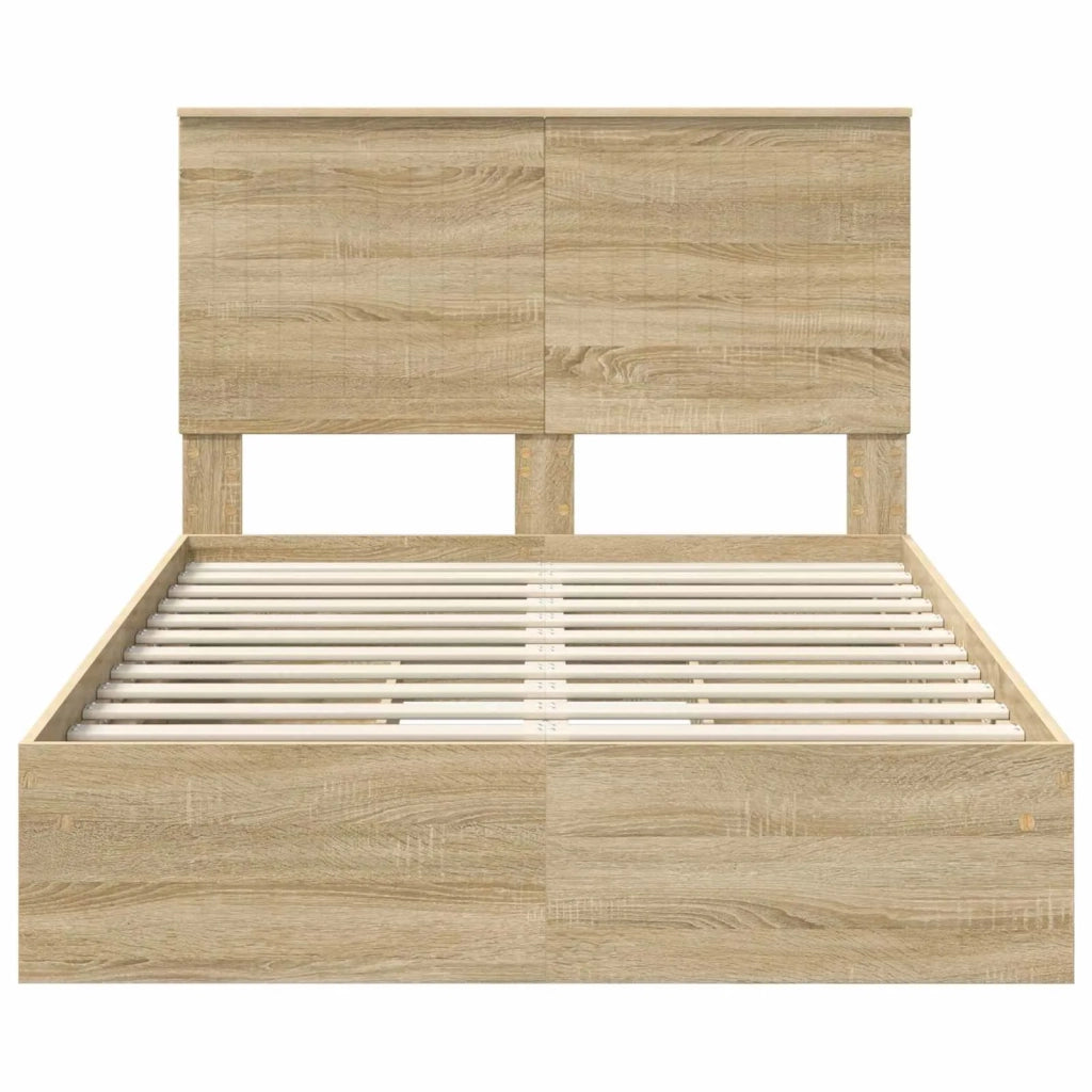 Letto con Contenitore con testiera Rovere Sonoma 120 x 200 cm 3411224