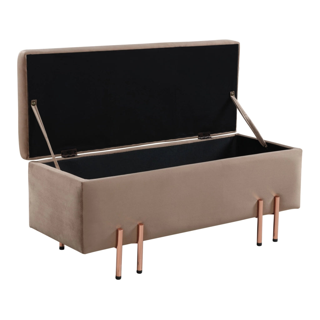 Ottomana Dals Cassapanca con Seduta Imbottita 100x40x42 cm Marrone [en.casa]