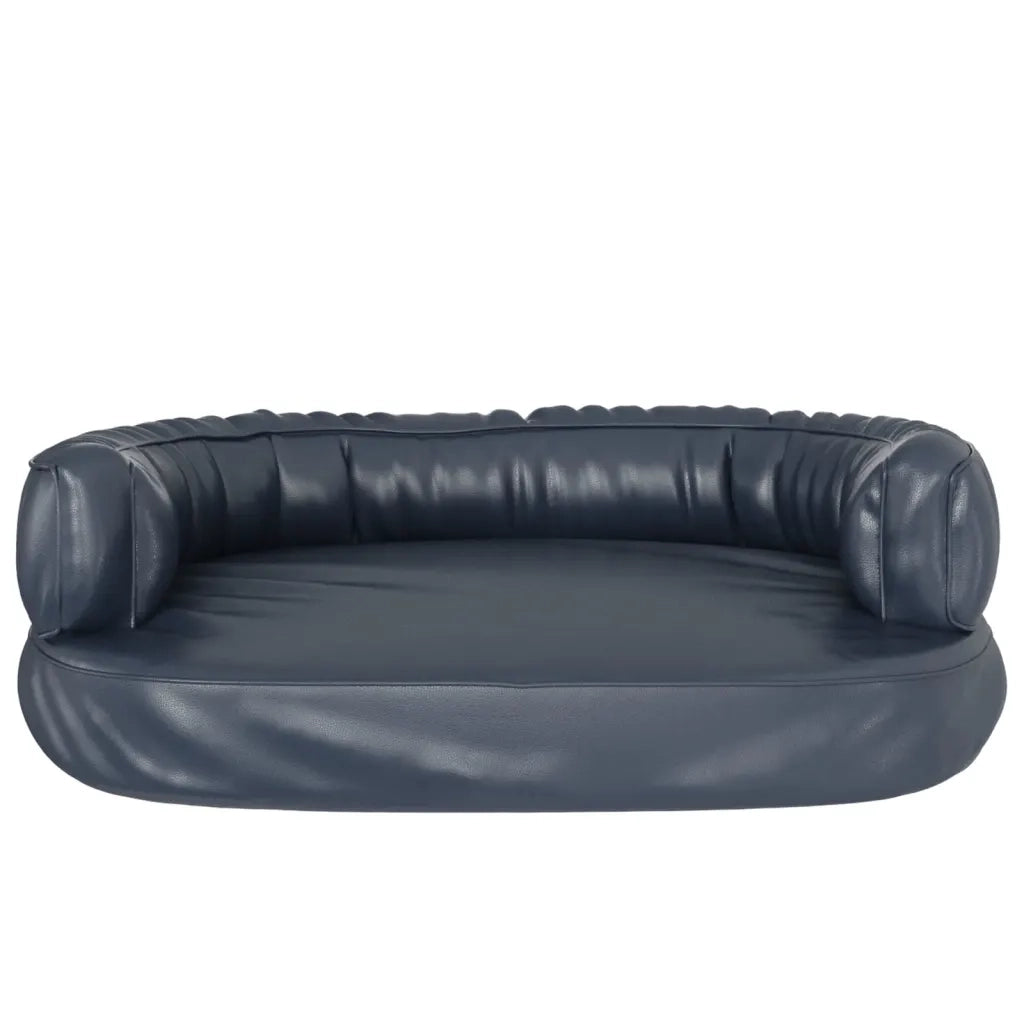 Letto Cani Ergonomico Gommapiuma Blu Scuro 75x53 cm Similpelle 171314