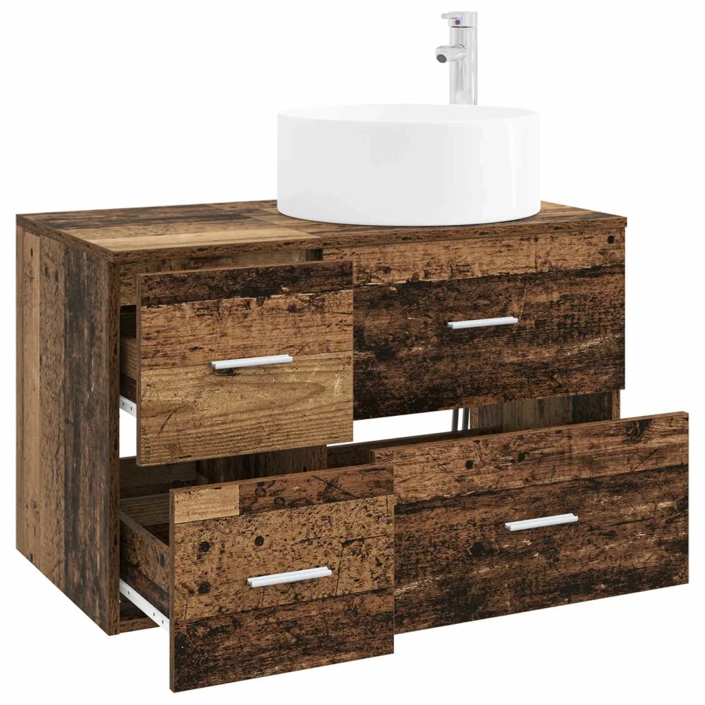 Set di mobili per il bagno 2 pz Legno antico 3404014