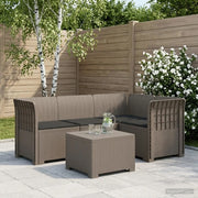 Divano da giardino 4 posti con cuscini aspetto rattan PP 3444011