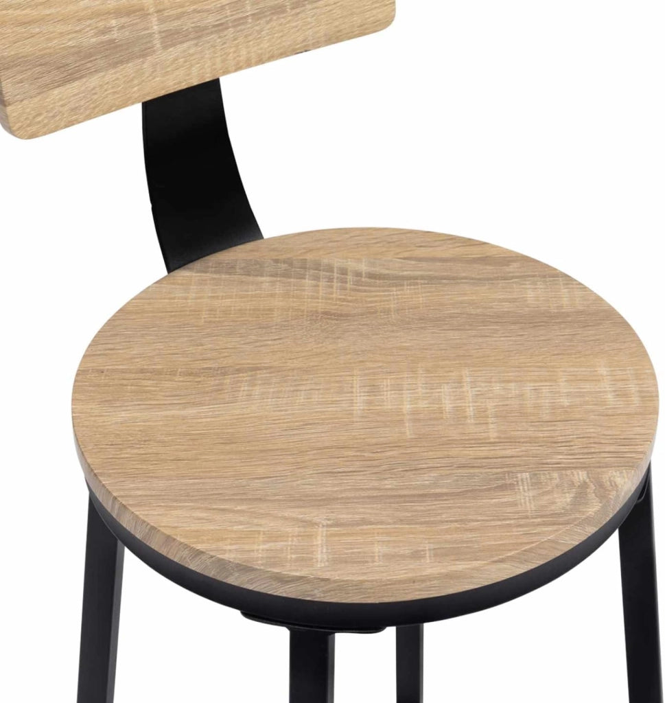 Set di 4 sgabelli da bar DETROIT, seduta rotonda con schienale dal design industriale