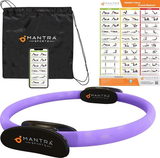 Cerchio di Pilates per allenamento della muscolatura pelvica, ringo di allenamento per donne, trainingsset di sportring con esercizi e borsa