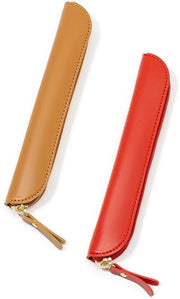 Etui per penne stilografiche 2 in 1, con cerniera, in pelle PU, piccolo, con cerniera