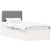 Letto singolo | Letto per adulti | Letto con Testiera Rivestita Grigio chiaro 80 x 200 cm