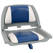 Set Sedile per Barca Pieghevole 2pz Blu e Bianco 48x51x41 cm 3284278