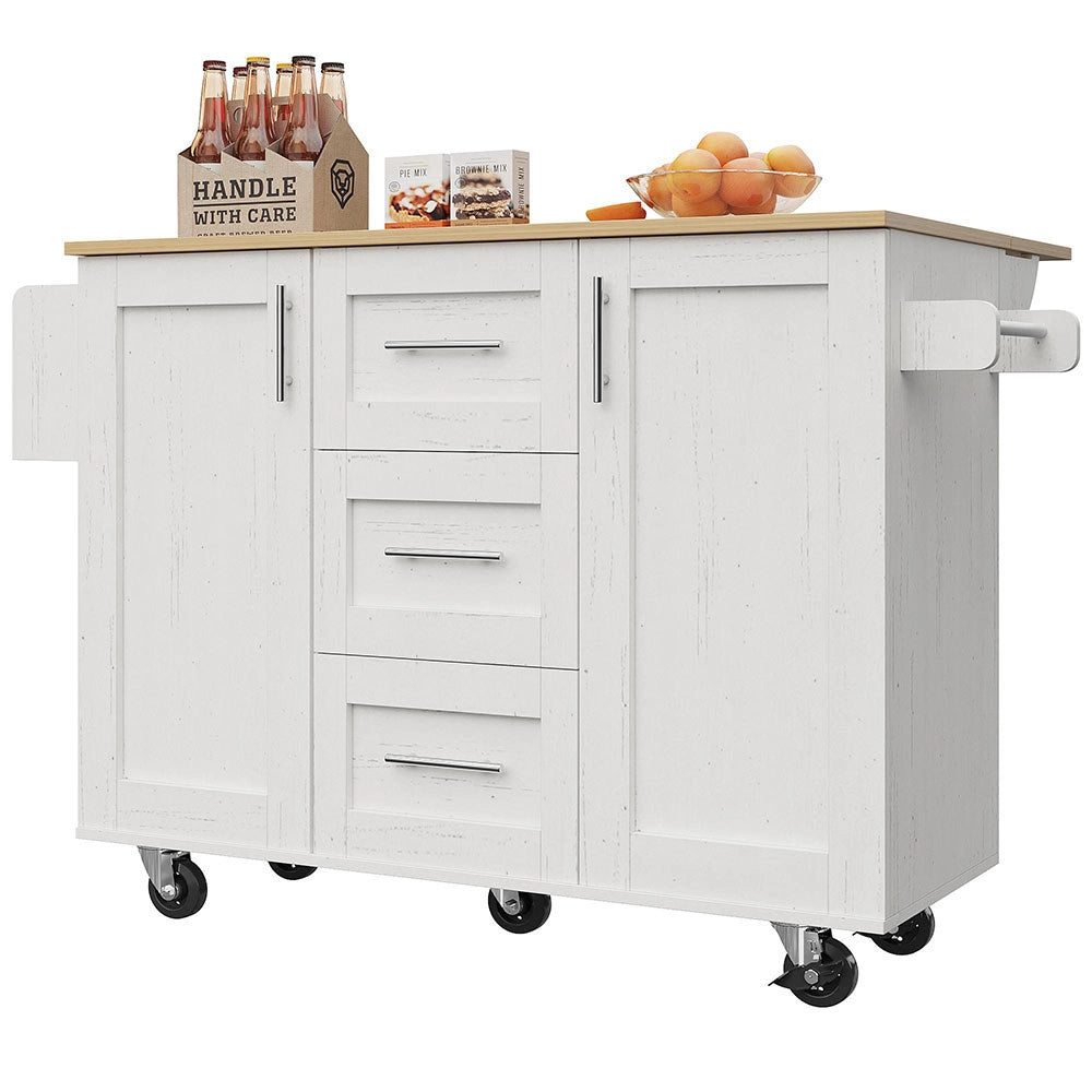 Isola cucina - Xylo - ripiani rimovibili rotelle bianco