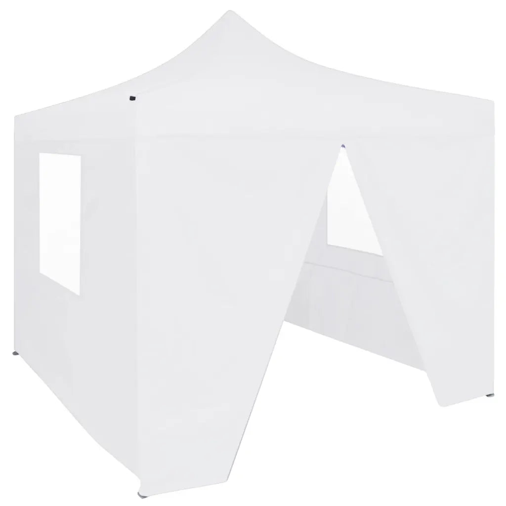 Gazebo Professionale Pieghevole 4 Pareti 3x3 m Acciaio Biancocod mxl 103647