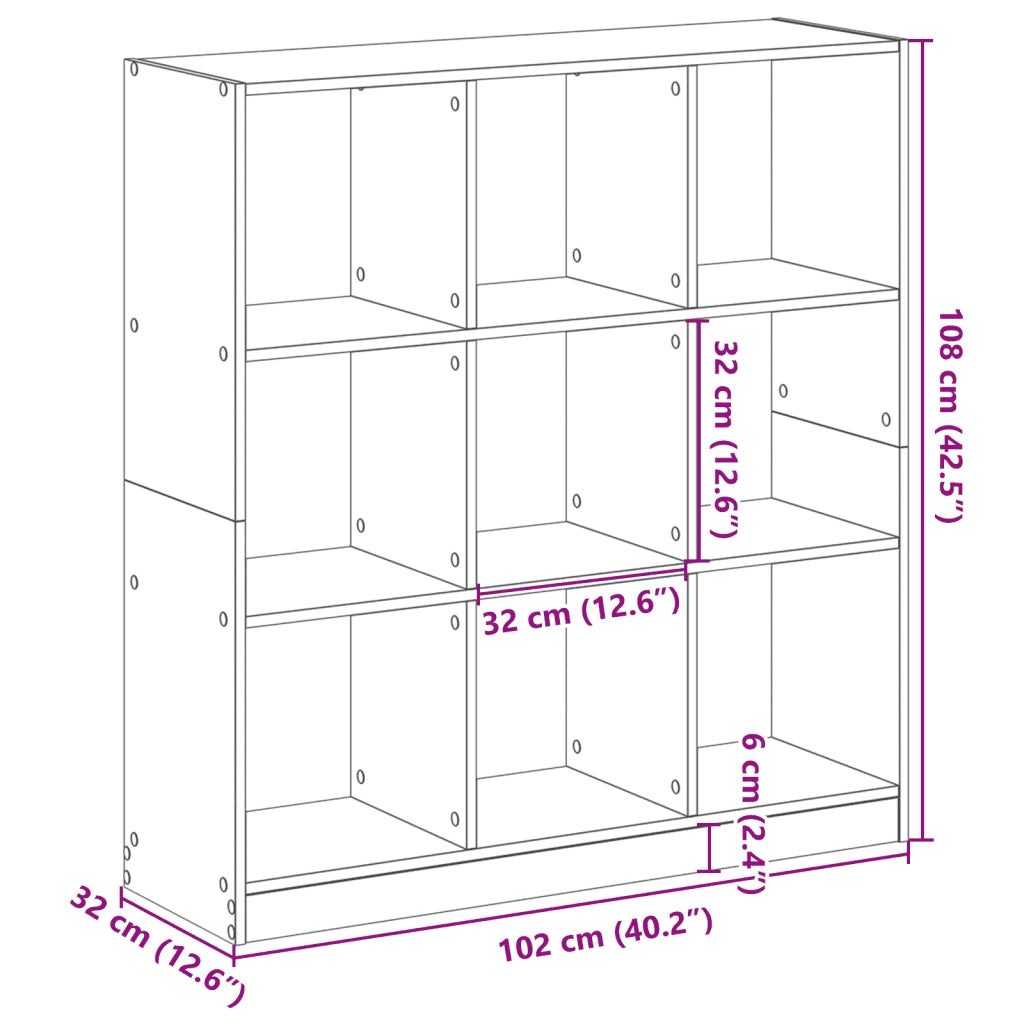 Libreria Rovere Artigianale 102x32x108 cm in Legno Multistrato 3307845