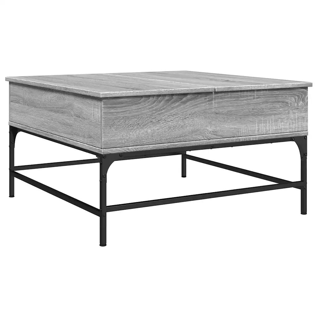Tavolino salotto | Tavolino da caff¨¨ | Tavolino da Soggiorno Grigio Sonoma 80x80x45 cm Multistrato Metallo