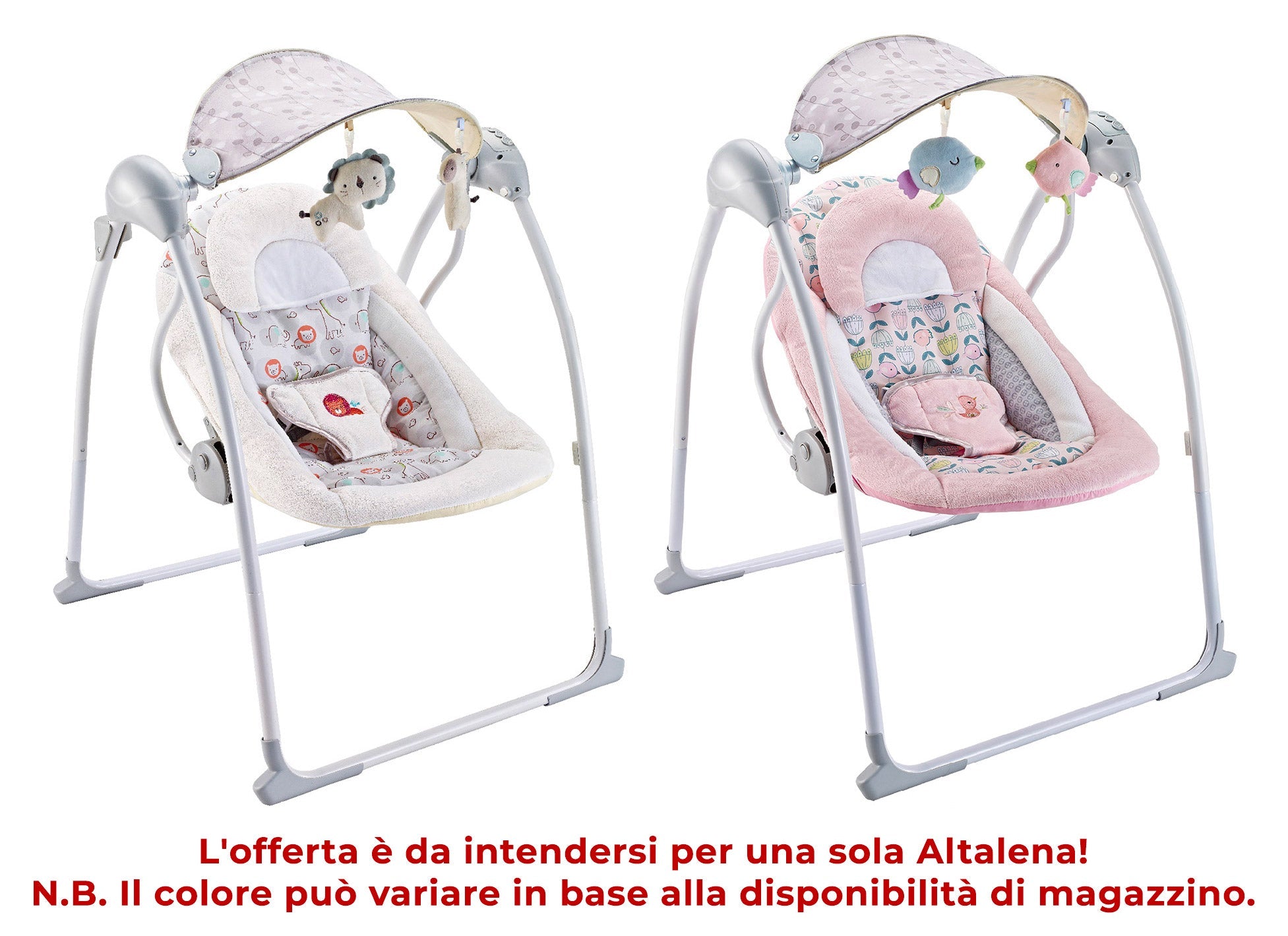Altalena dondolo oscillante con Musica per Bambini 86x74x63 cm in Acciaio e Poliestere Baby Sweet