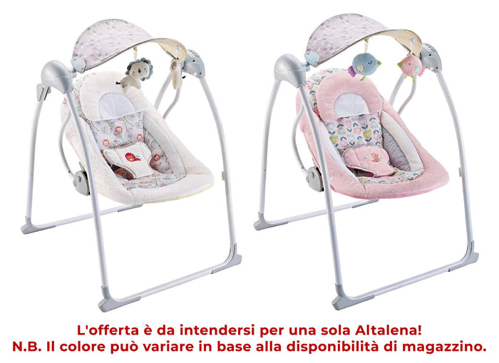 Altalena dondolo oscillante con Musica per Bambini 86x74x63 cm in Acciaio e Poliestere Baby Sweet