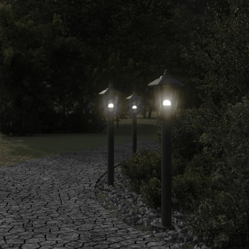 Lampade da terra per esterni 3 pezzi 80 cm acciaio inox nero 02_0042553
