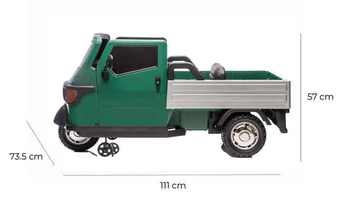 Macchina Elettrica per Bambini Licenza Piaggio Apecar 12V Verde