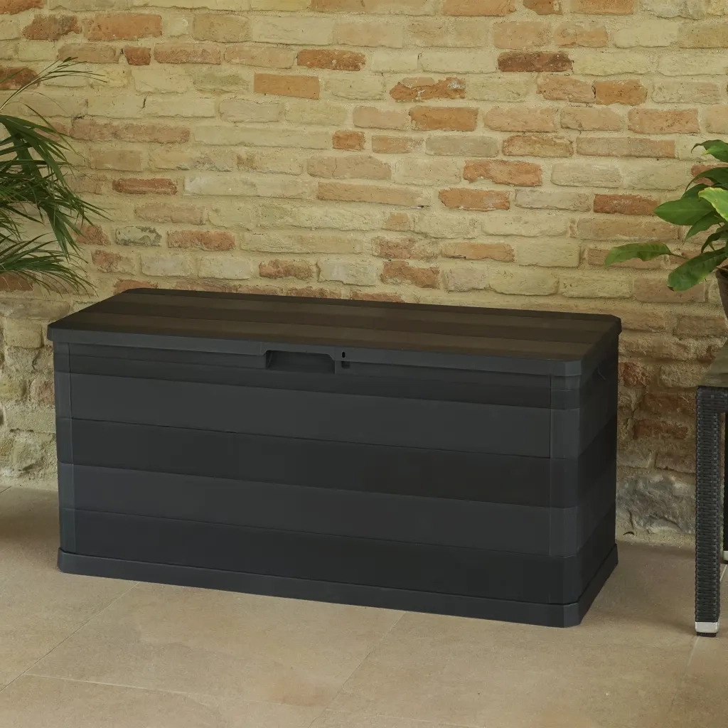 Baule da Giardino Nero 117x45x56 cm CFW5193463