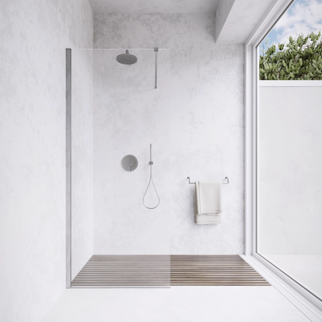 Parete doccia walk-in 80 cm 8mm trasparente anticalcare h200 | Lazaros