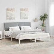 Struttura del letto-Giroletto-Rete del Letto Bianco e grigio chiaro 200 x 200 cm 745688
