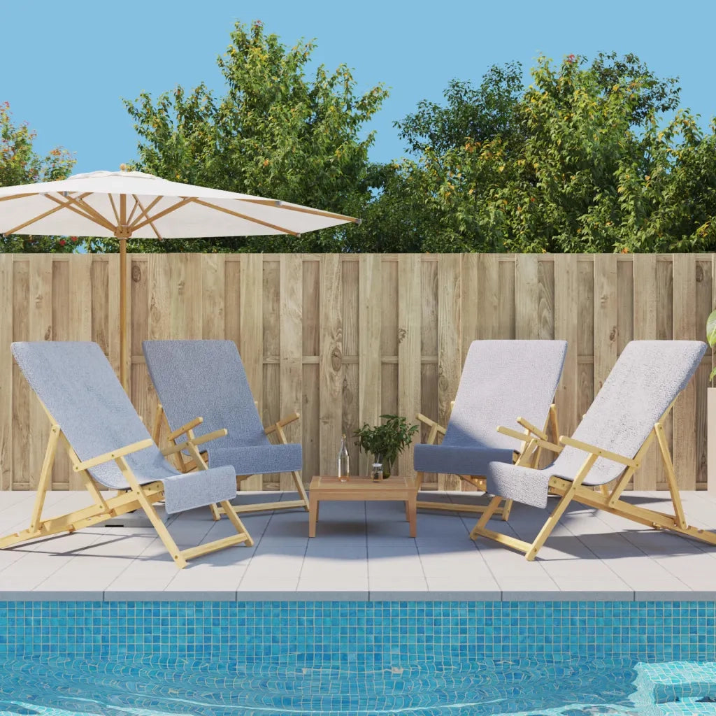 Asciugamani da Spiaggia 4 pz Grigi 60x135 cm in Tessuto 400 GSM CFW4485300