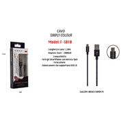 Trade Shop - Cavo Simply Colour Per Smartphone 5volt - 2000ma Lunghezza 1,5mt Maxtech F-s010 -