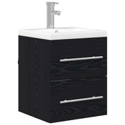 Mobile Lavabo | Armadio per Lavabo da Bagno Rovere Nero 41 x 38,5 x 48 cm