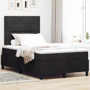 Letto Box Spring con Materasso Nero Piccolo Doppio Velluto