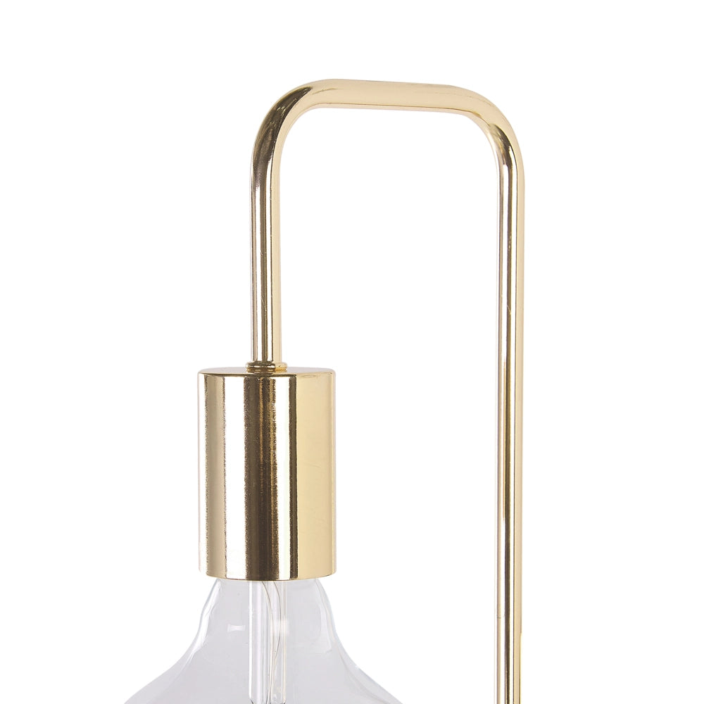 Lampada Da Terra In Metallo dorato Finitura Lucida Lampadina A Vista Glamour