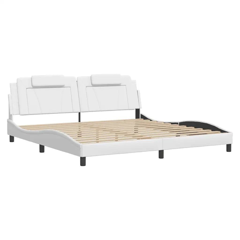 Giroletto con Testiera Bianco 200x200 cm in Similpellecod mxl 91116