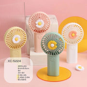 Trade Shop - Mini Ventilatore Ricaricabile Usb Portatile Margherita Viaggio Campeggio Xc-5224 -