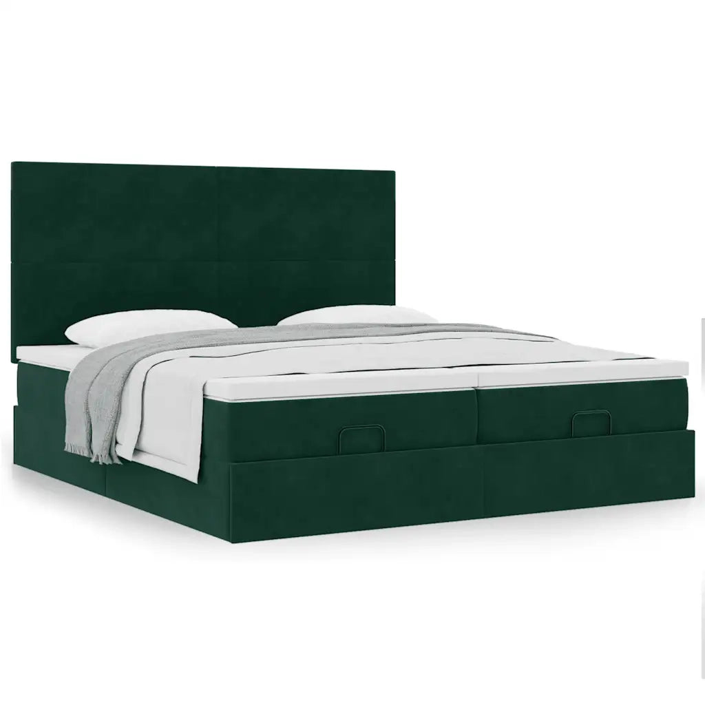 Struttura Letto Pouf con Materassi 160x200 cm Velluto
