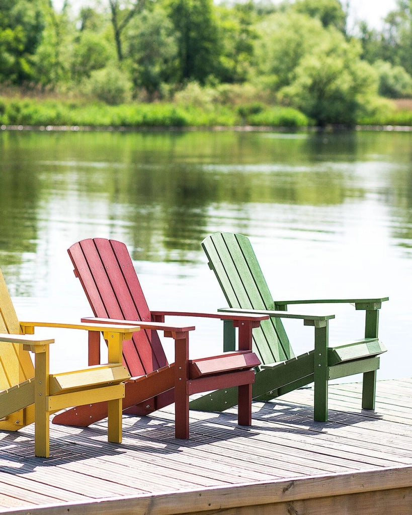 Sedia da giardino in plastica verde legno resistente agli agenti atmosferici in stile moderno
