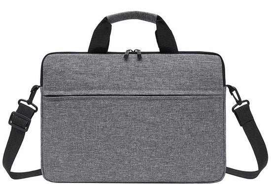 Borsa da laptop con cinghia a spalla, borsa da spalla, borsa crossbody, adatta per lavoro, studio e viaggio, grigio, 14 pollici.
