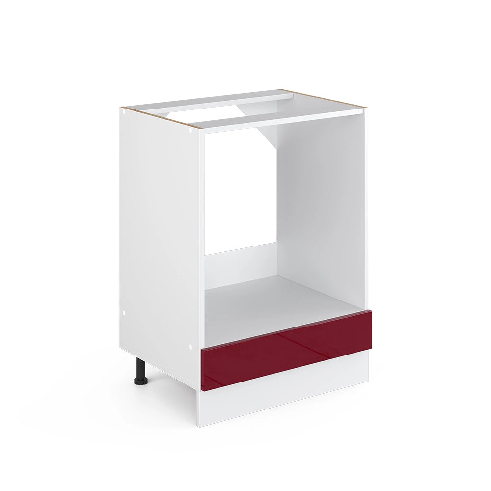 Vicco Base universale Rosso bordeaux lucido 60 cm con grande nicchia, senza piano di lavoro