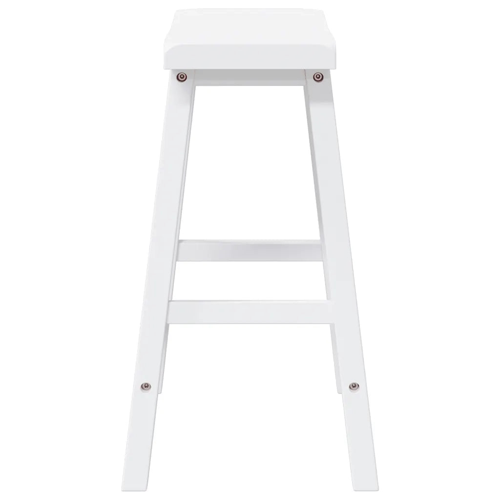 Sgabelli da Bar 2 pz Bianchi in Legno Massello di Hevea 4102546
