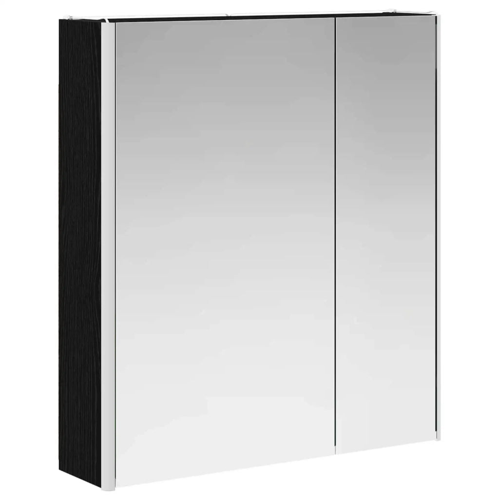 Mobiletto per specchio da bagno Rovere Nero 63,5 x 15,5 x 70 cm